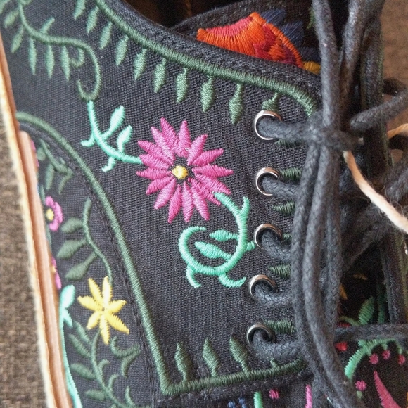 Brand New Sergio Rossi Black Embroidered Canvas Espadrille Sneakers - Picture 7 of 14